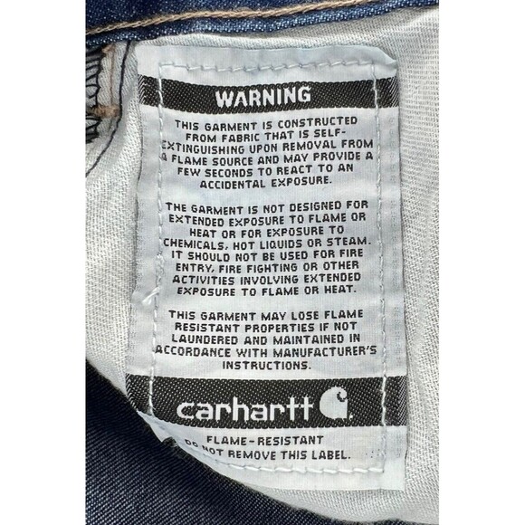 Carhartt Mens Flame Resistant Signature Denim Jean Relaxed Fit 44 X 33 Cat 2 NWT - Picture 10 of 11